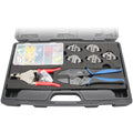 Deluxe Crimping Tool Kit with Frame, 5 Dies, Wire Stripper I563