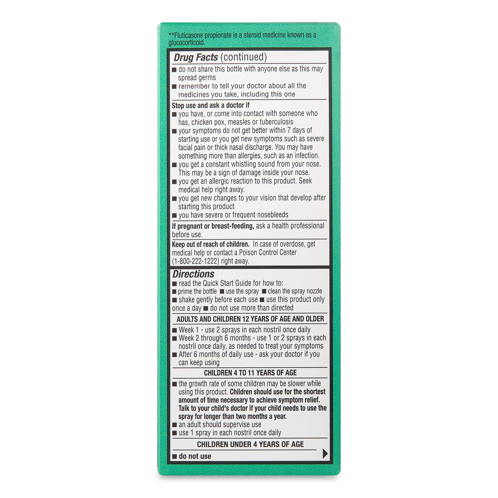 Non-Drowsy Fluticasone Propionate Nasal Spray, 50 mcg, 72 Sprays S825