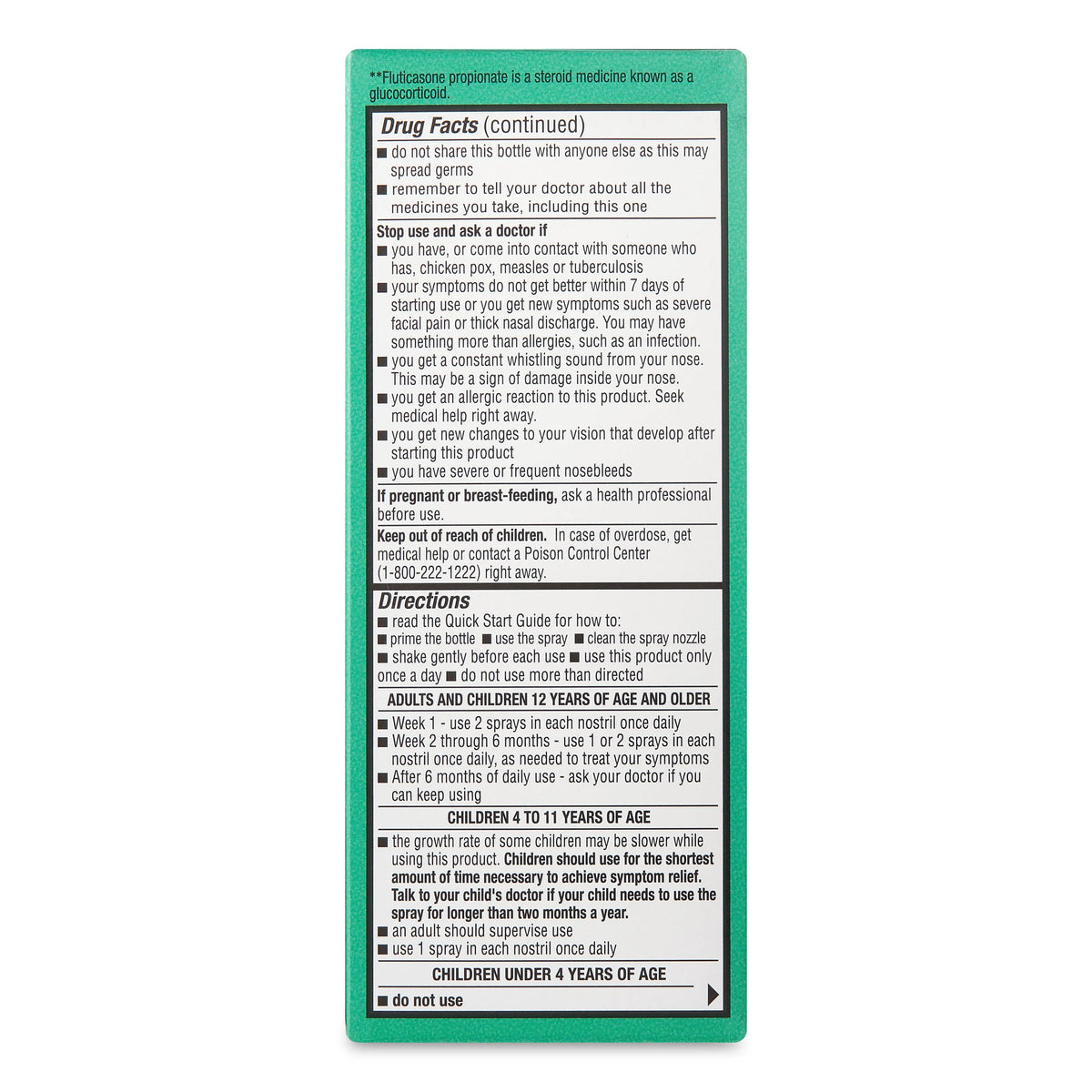 Non-Drowsy Fluticasone Propionate Nasal Spray, 50 mcg, 72 Sprays S825