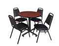Round Breakroom Table with 4 Stack Chairs F366775