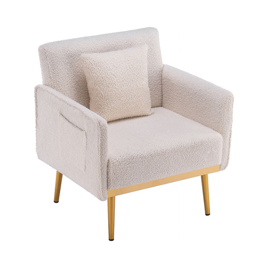 White Velvet Accent Armchair Q85185