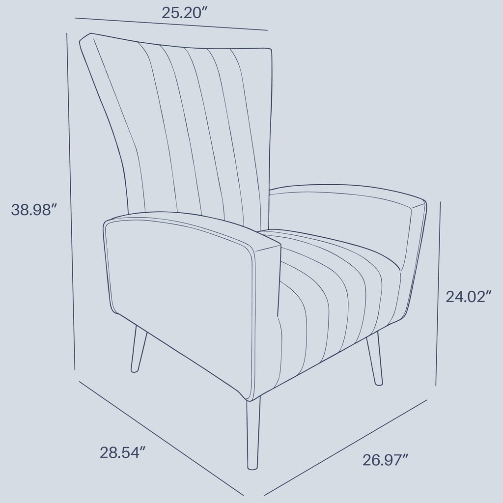 Yellow Velvet Wingback Arm Chair with Metal Legs I81056