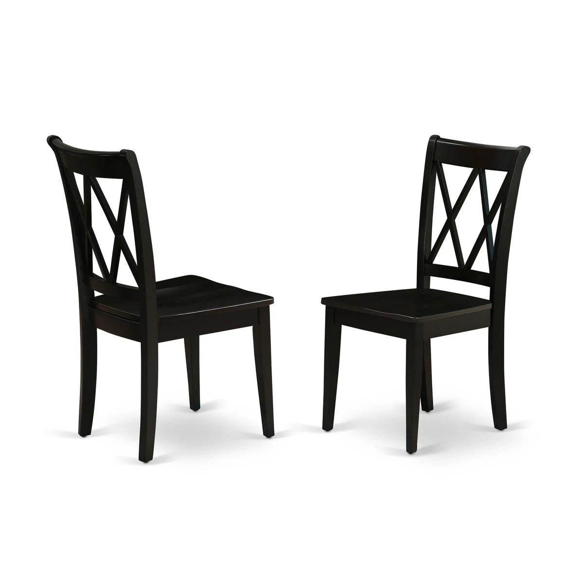 Round 42 Inch Table and 2 Wood Seat Chairs V582