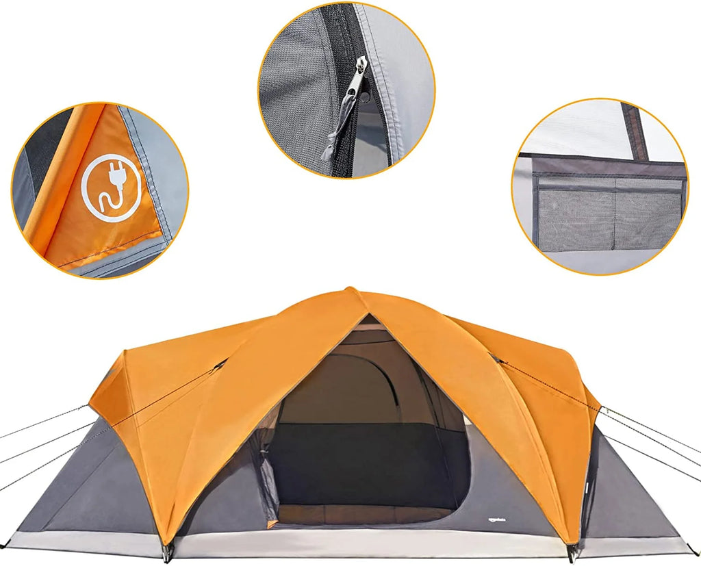 4/8 Person Dome Camping Tent with Rainfly and Carry Bag J4556