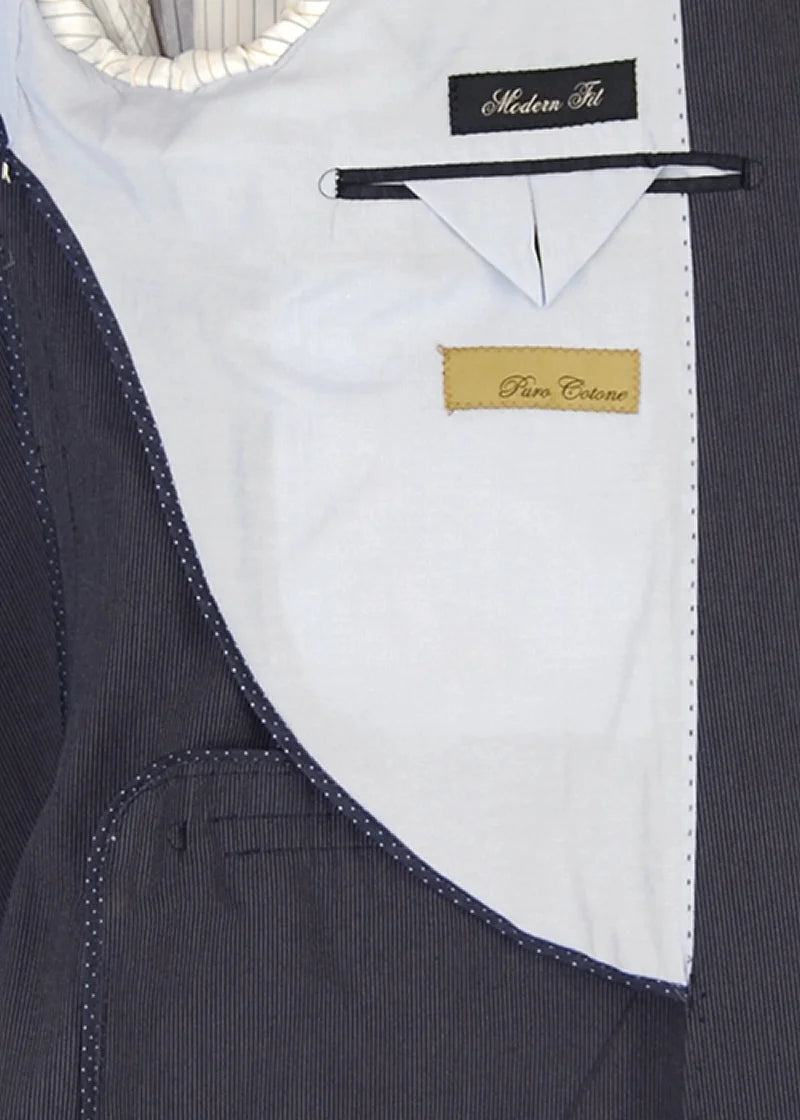 Italian Men's Two Button Suit Set 2 Piece Trim Fit Jacket Pant W3089