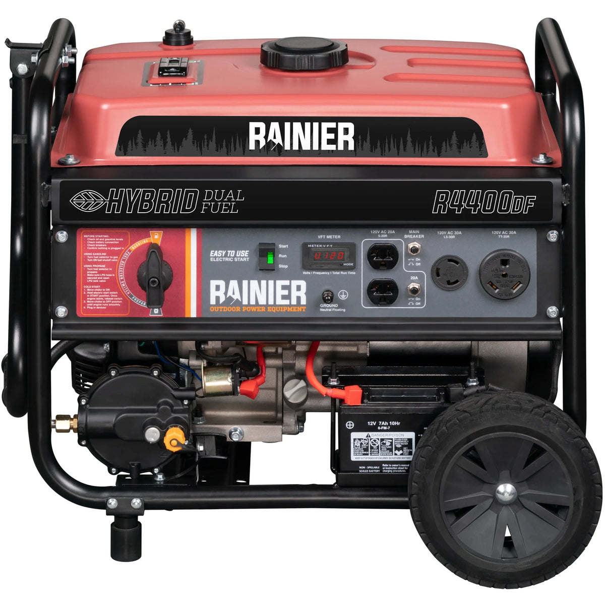4400 Watt Dual Fuel Portable Generator with Electric Start F16027