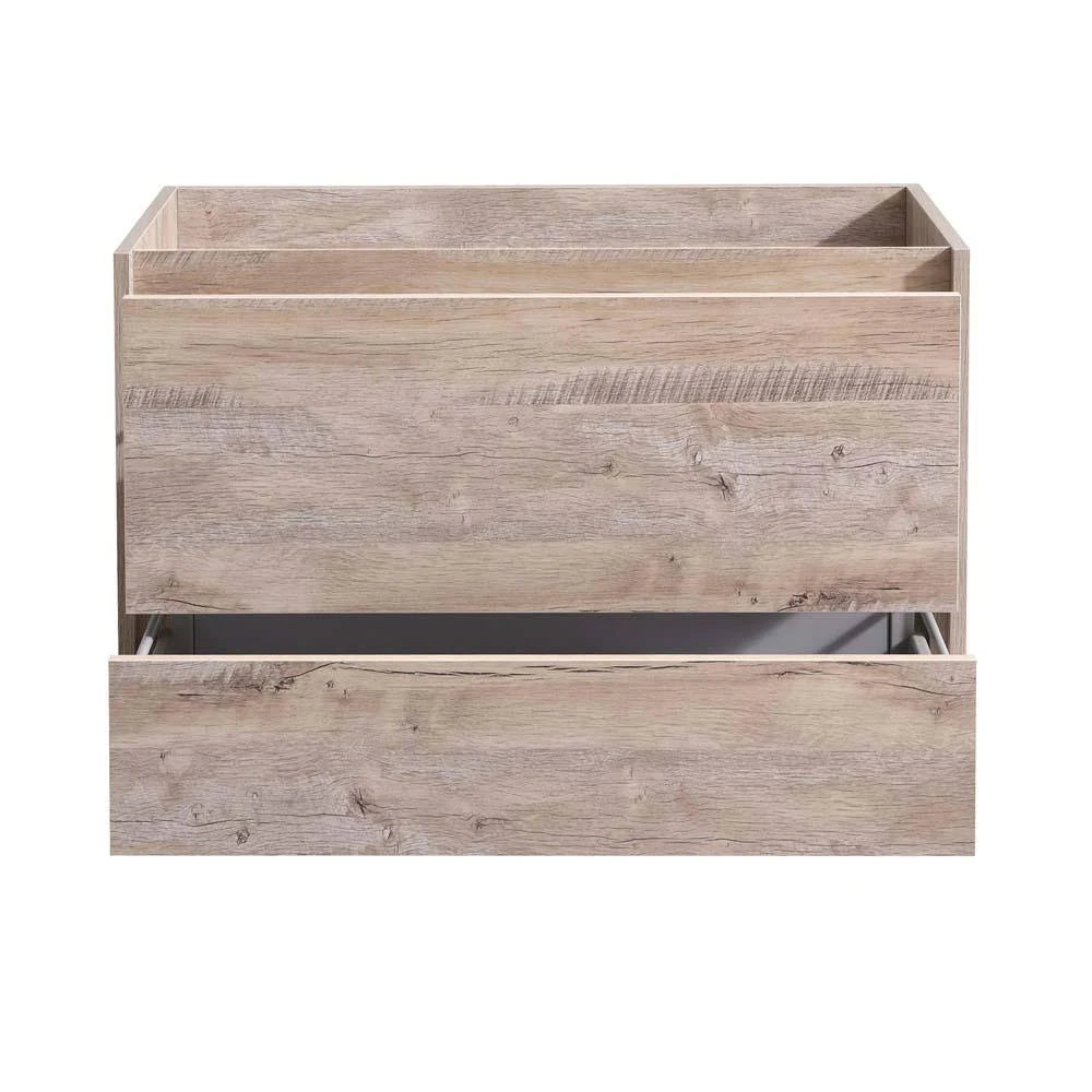 Rustic Natural Wood Wall Hung Bathroom Cabinet B332574