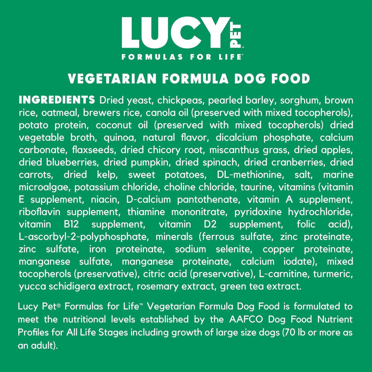 Vegetarian Formula Dry Dog Food F619