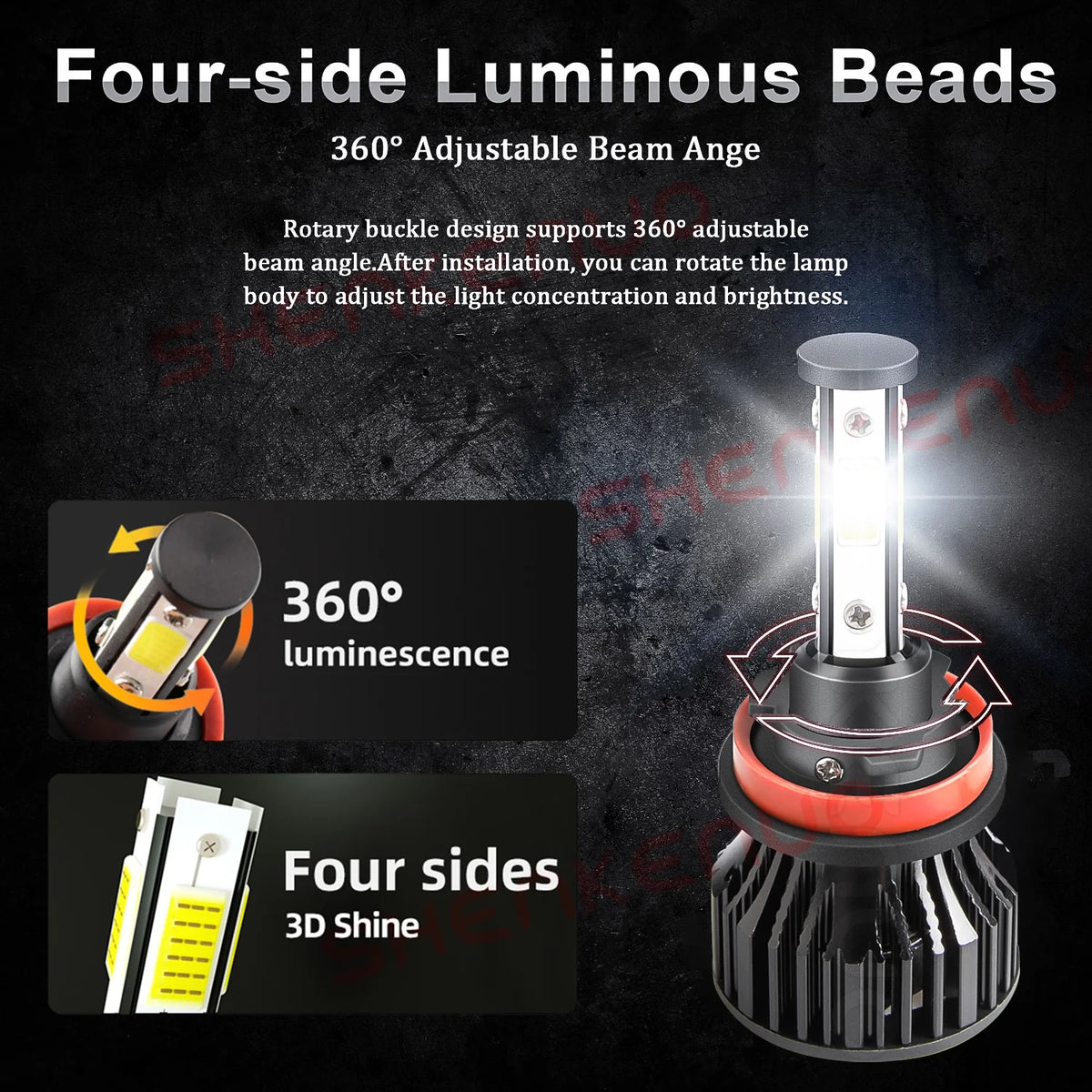 H9 H11 High&Low Beam LED Headlights Fog Lights 6pcs K6913