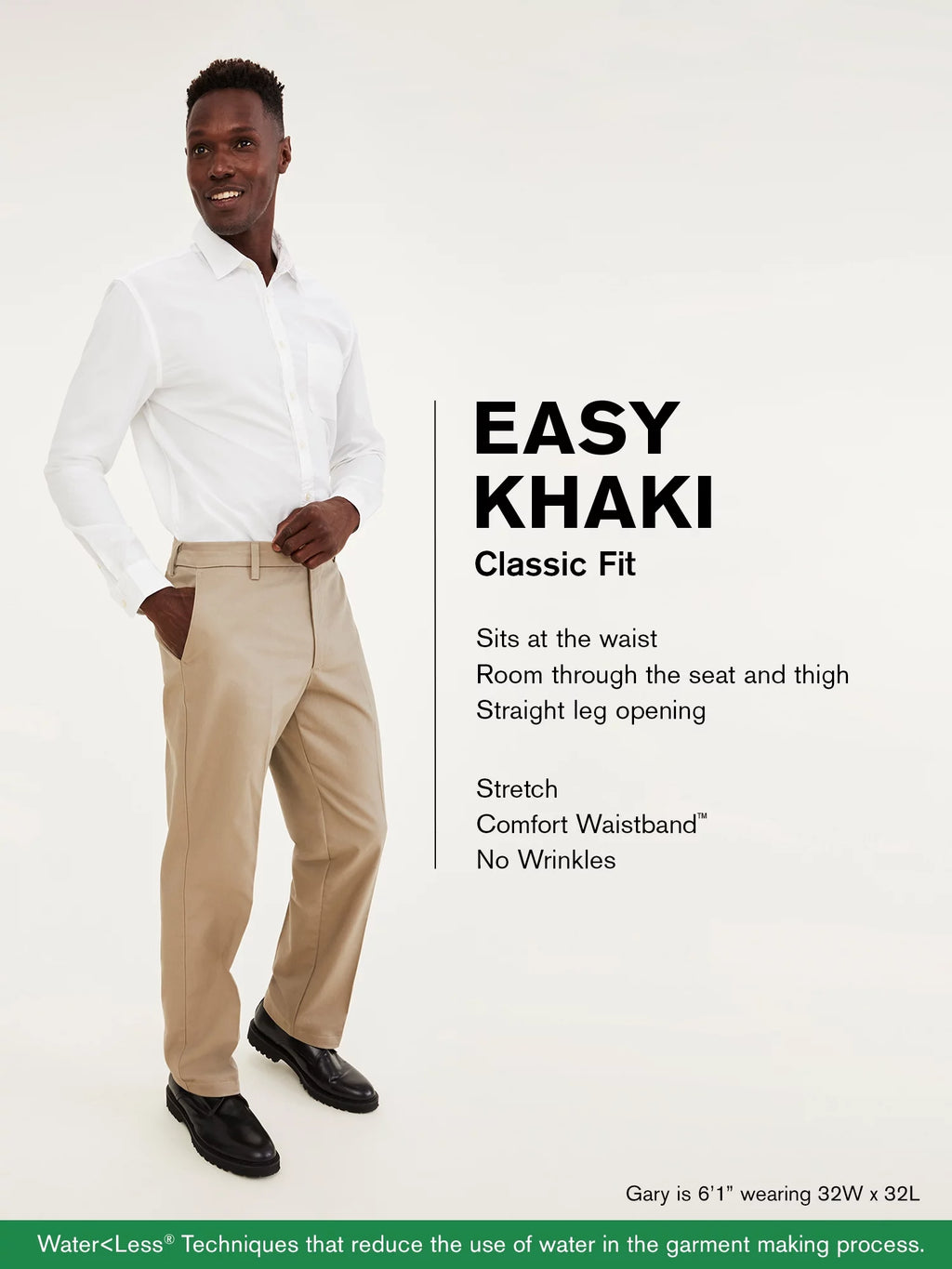 Men's Classic Flat Front Stretch Khaki Pant Q5524