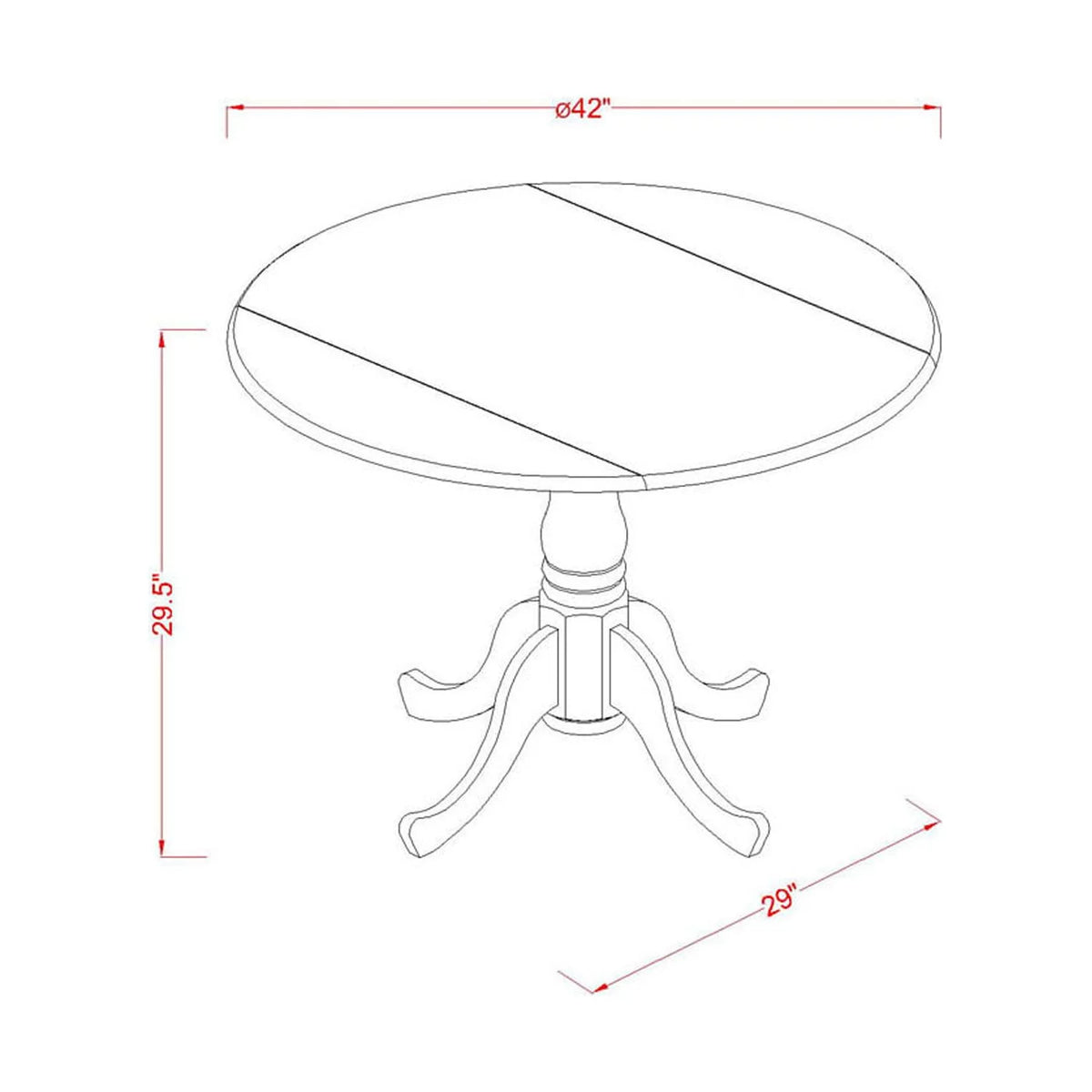 5 Piece Wood Dining Table Set J1457