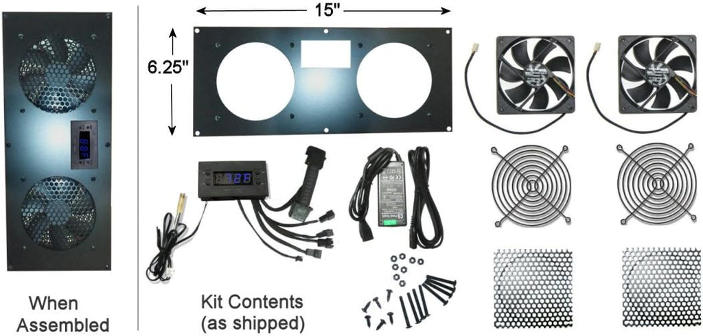 Programmable Thermostat Cooling Kit with Dual 120mm Fan B426782