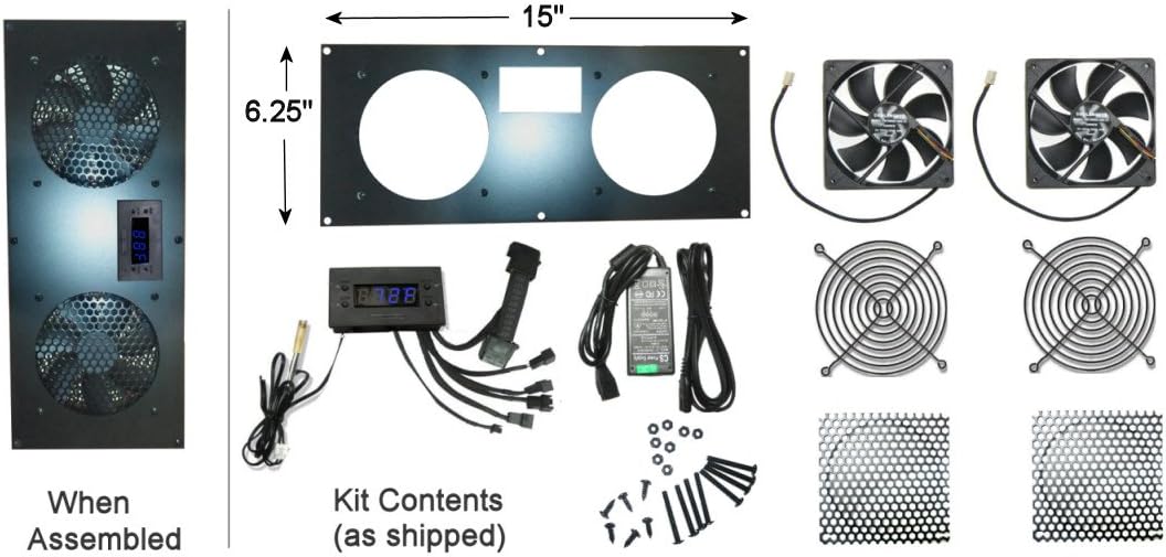 Programmable Thermostat Cooling Kit with Dual 120mm Fan B426782