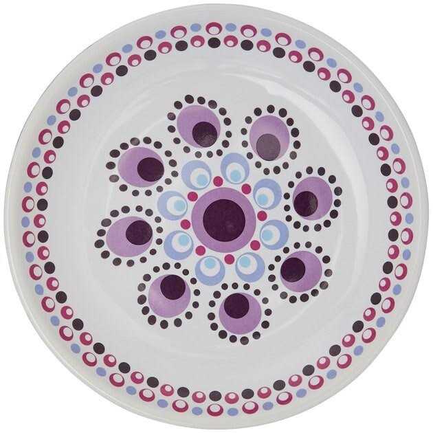 Kaleidoscope Pattern Non-skid Ceramic Cat Dish V323