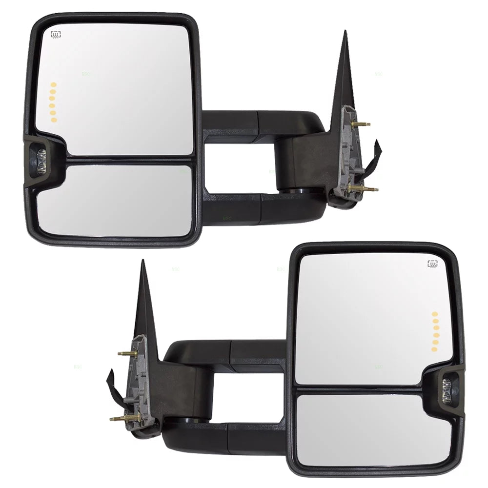 Power Heated Telescopic Towing Mirrors Chrome Cap B665