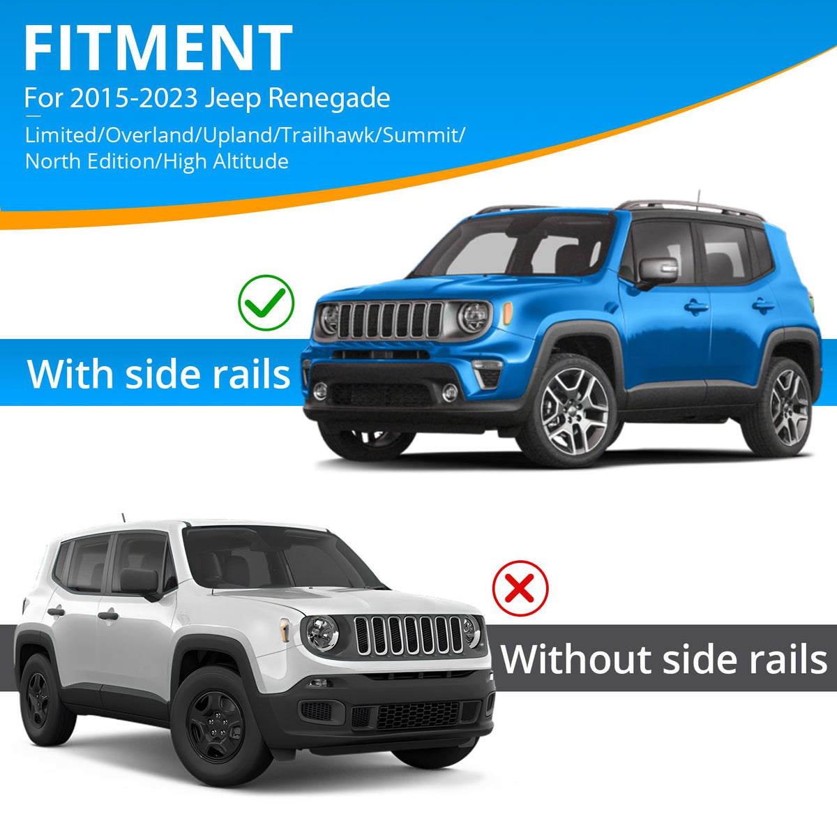 Heavy Duty Steel Roof Rack Cross Bars for Jeep Renegade H992930