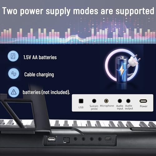 88 Key Semi Weighted Digital Piano with Music Stand T107