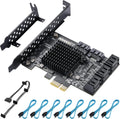 PCIe SATA Card 8 Ports with 8 SATA Cables and Low Profile Bracket Z18526