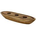 Teak Wood 3-Light Tea Light Holder E293