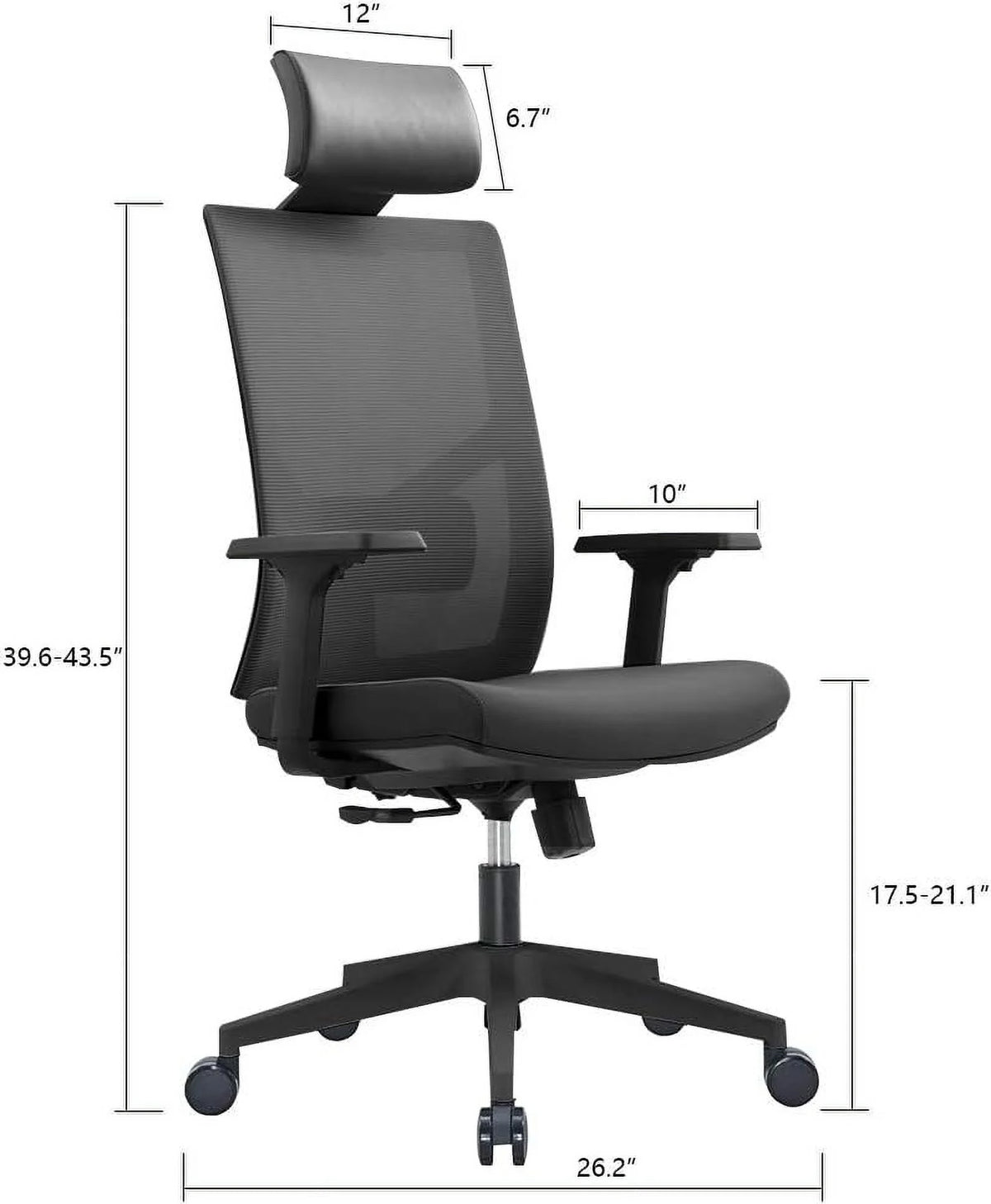 Ergonomic Mesh Office Chair with Lumbar Support, Orange C798759