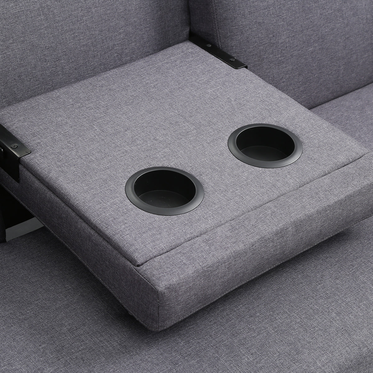 Grey Polyester Futon T479055