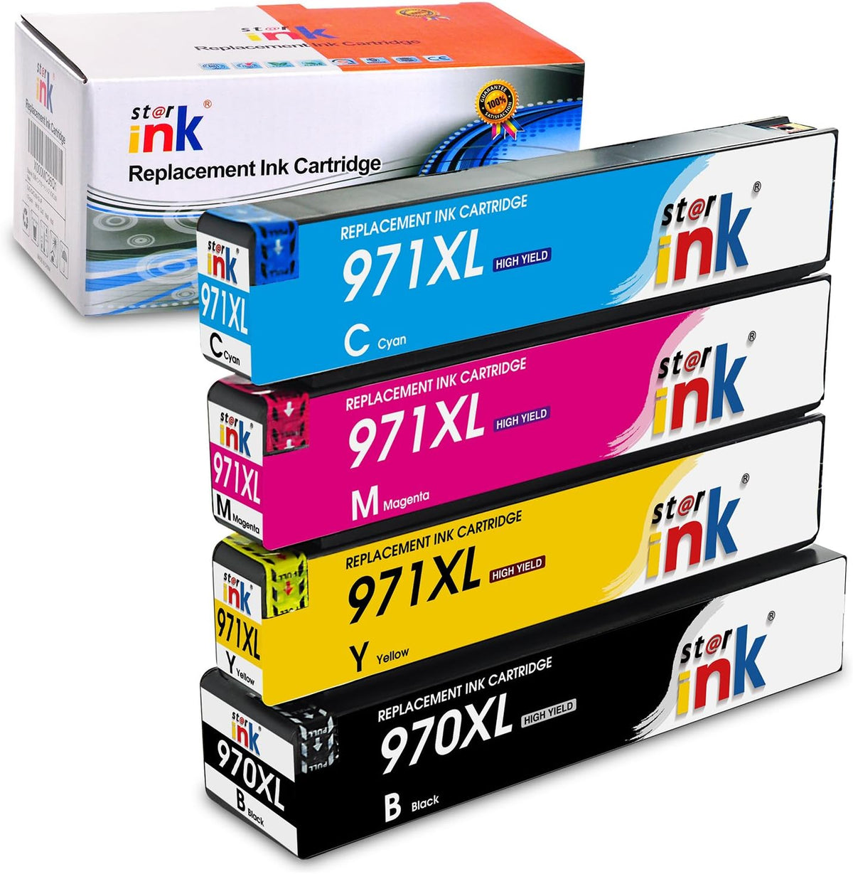 4 Packs Black Cyan Yellow Magenta Ink Cartridge for OfficeJet Pro Printer Q944460