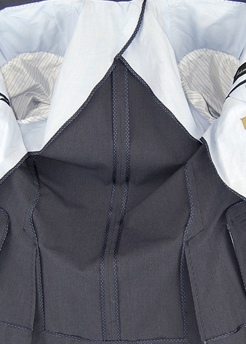 Italian Men's Two Button Suit Set 2 Piece Trim Fit Jacket Pant W3089