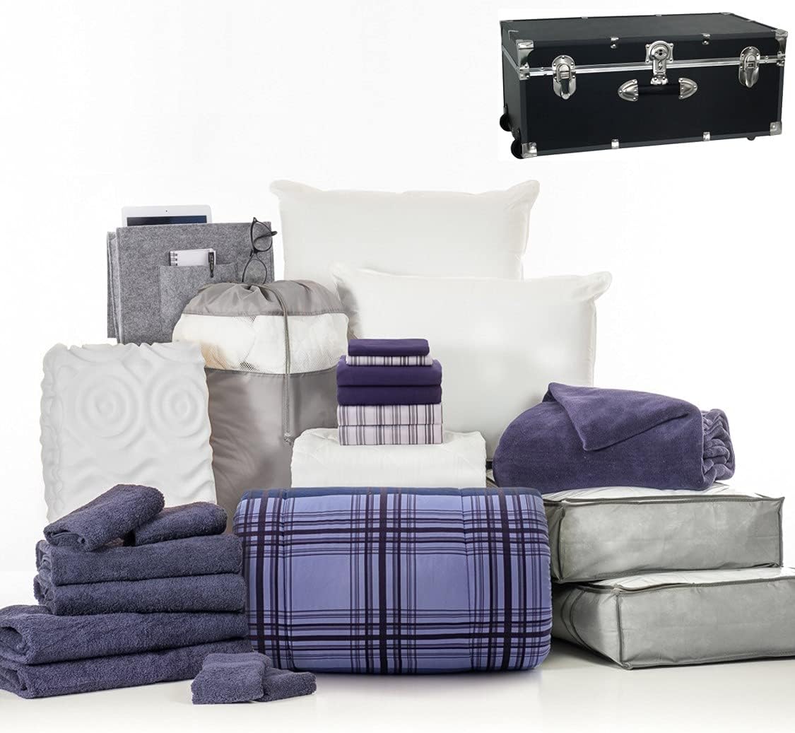 25-Piece Twin XL Bedding Bath Trunk Bundle Wonderland Gray A687542