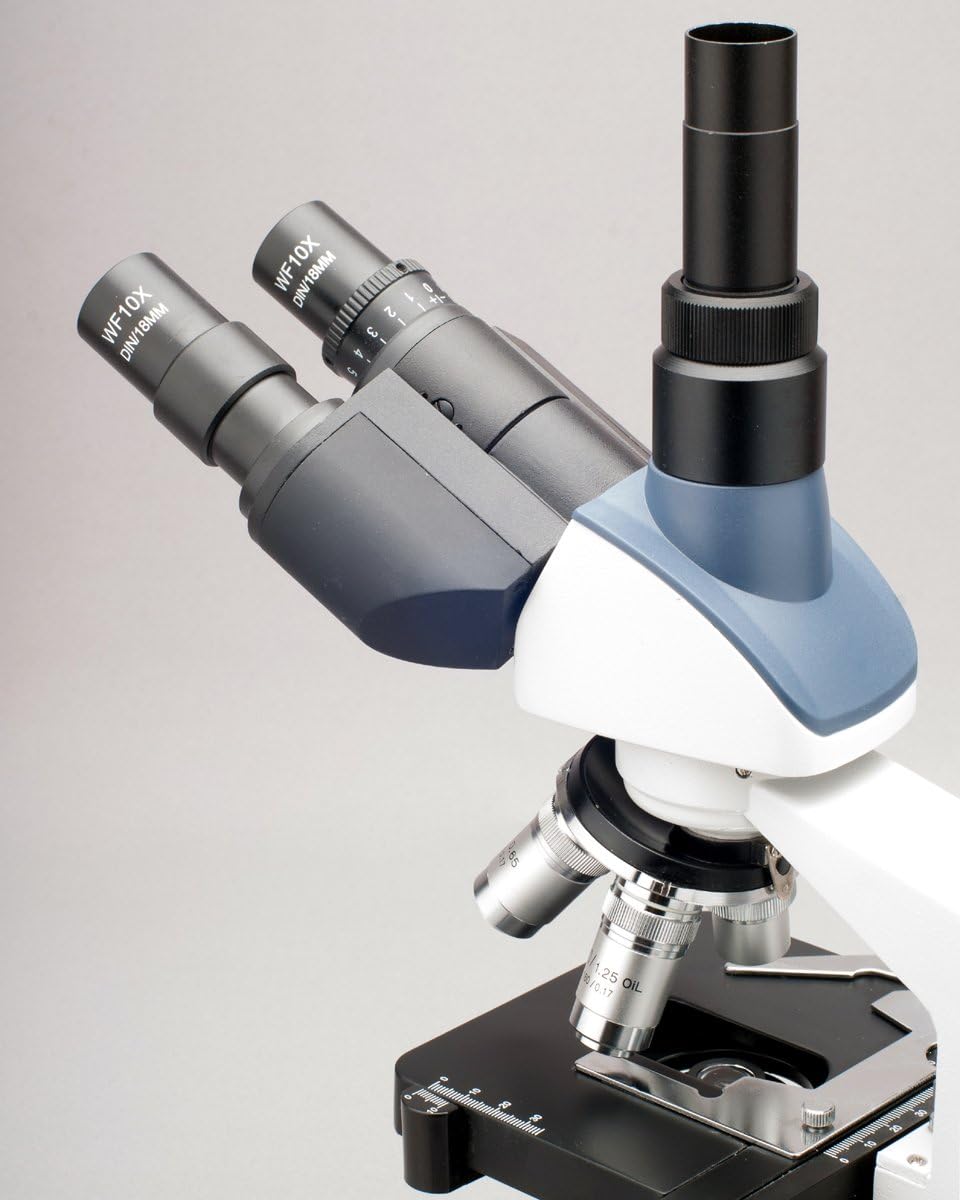 Trinocular Compound Microscope, 40X-2000X Magnification, LED Illumination X911356