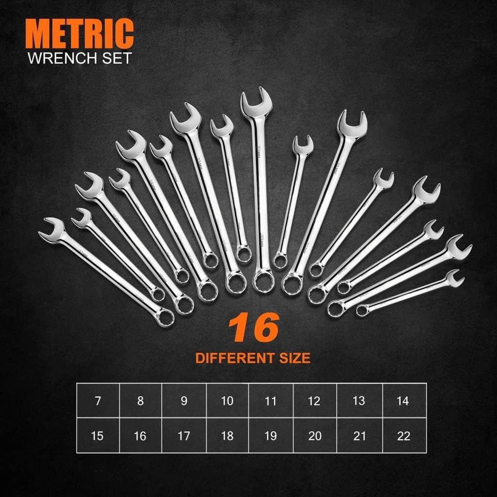 32PCS Chrome Vanadium Steel Ratcheting Wrench Set M793105
