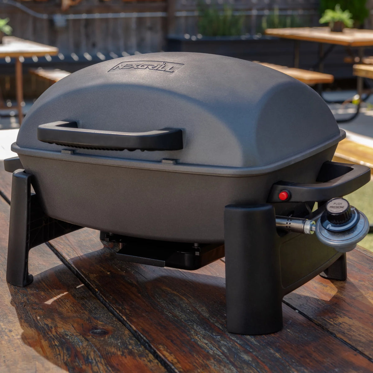1 Burner Cast Aluminum Tabletop Propane Gas Grill Black X82987