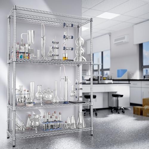 4 Tier Adjustable Heavy Duty Metal Wire Shelving Unit C124