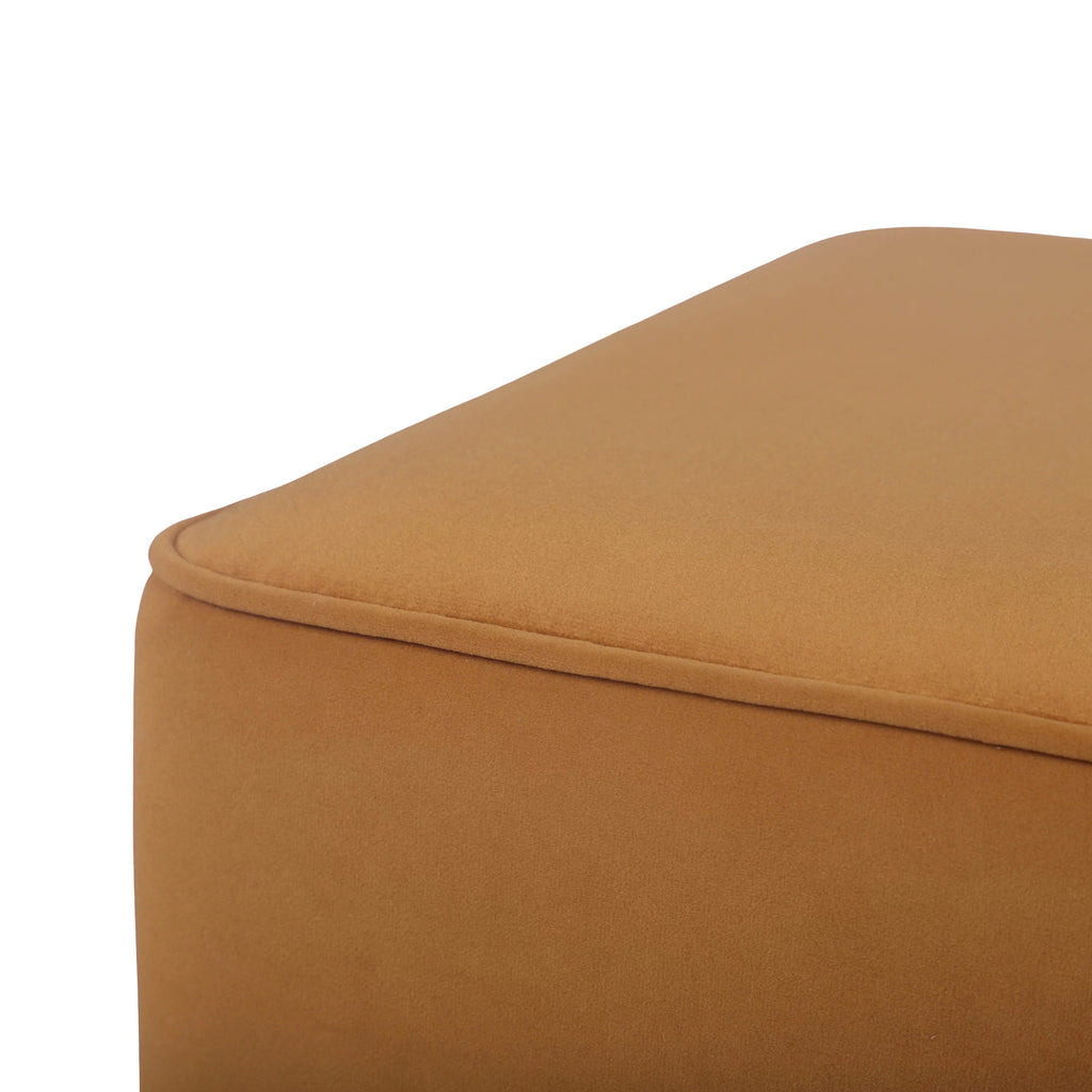 Yellow Velvet Ottoman D29264