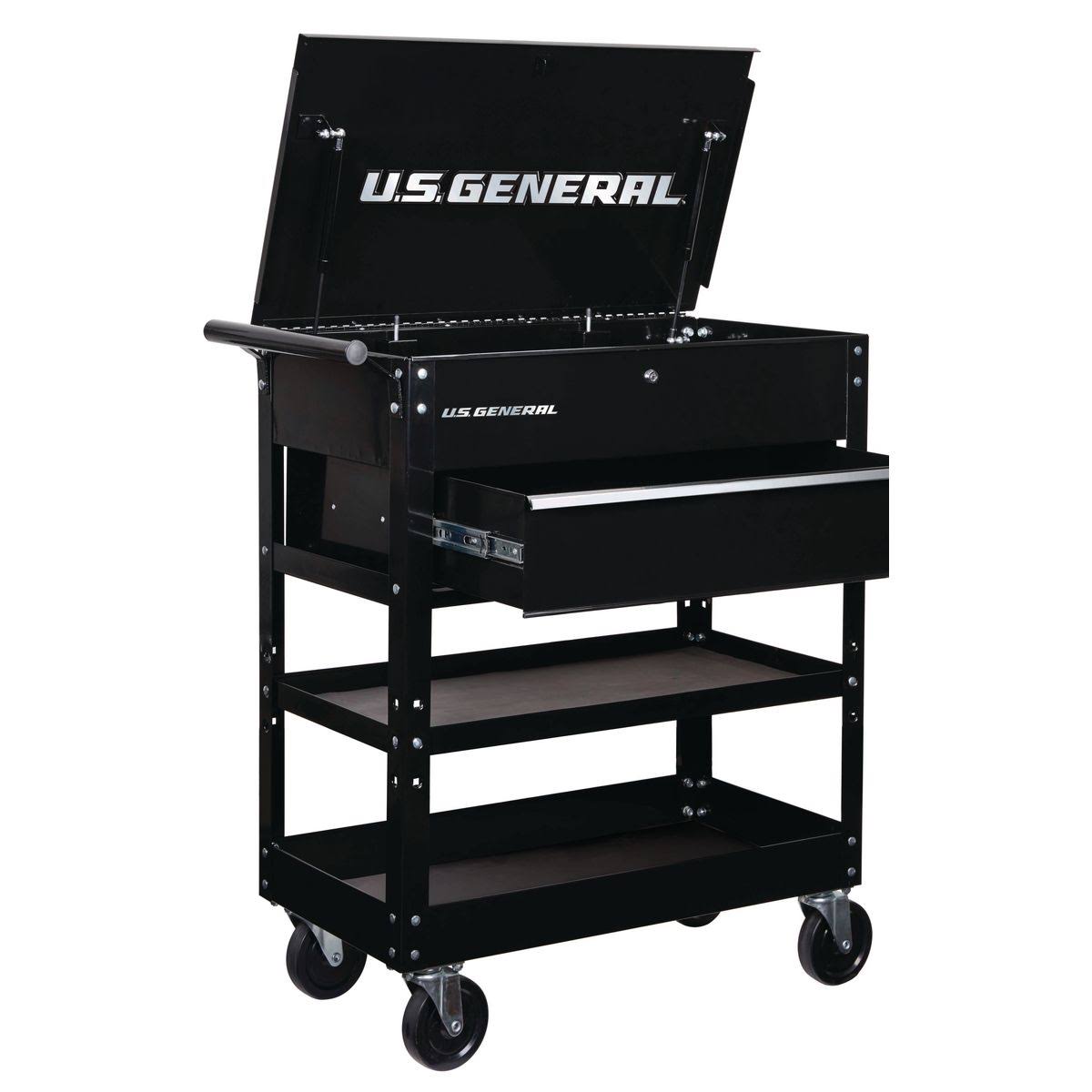 Black 30 in. Bulk Storage Tech Cart T63037