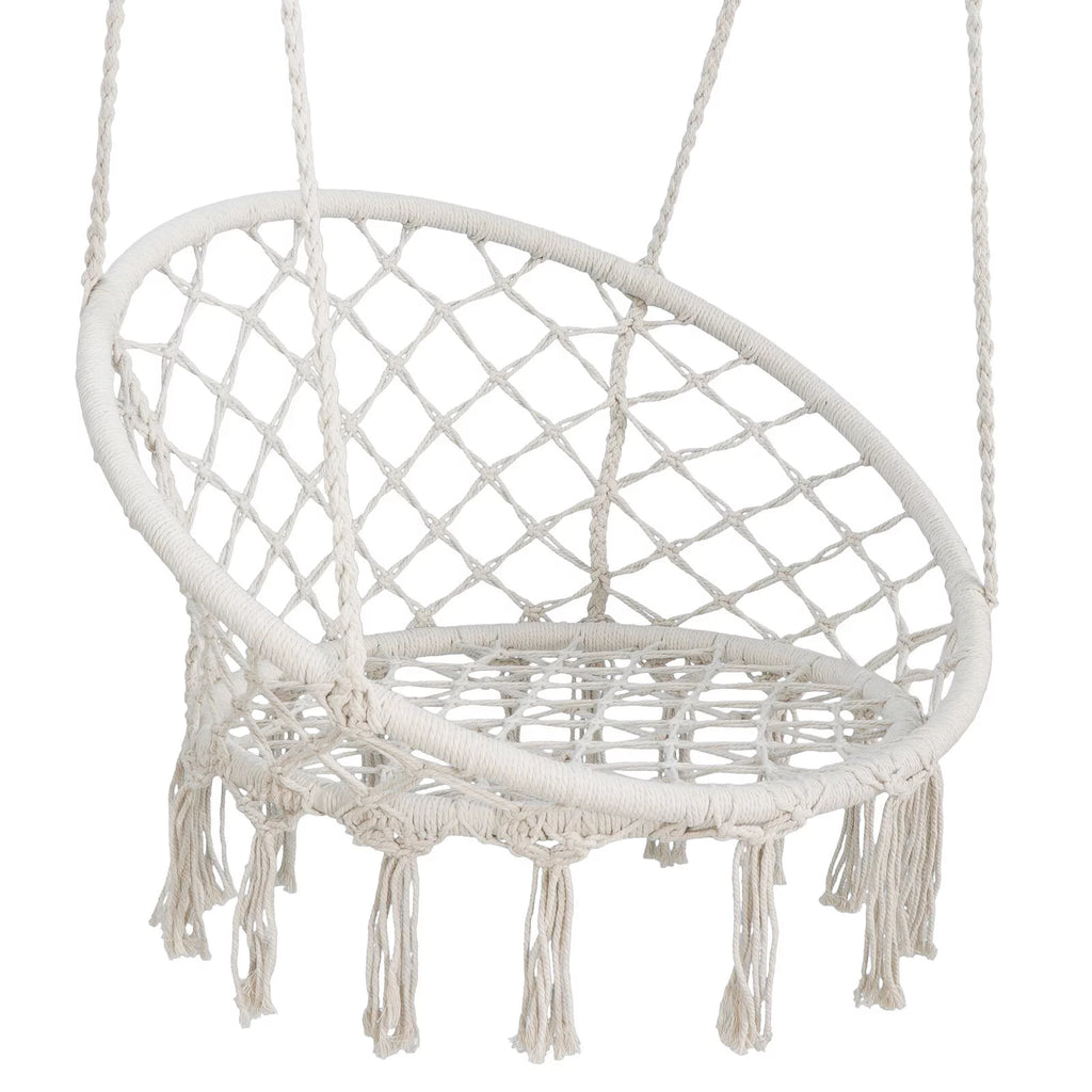 Beige Cotton Rope Hammock Chair A8971