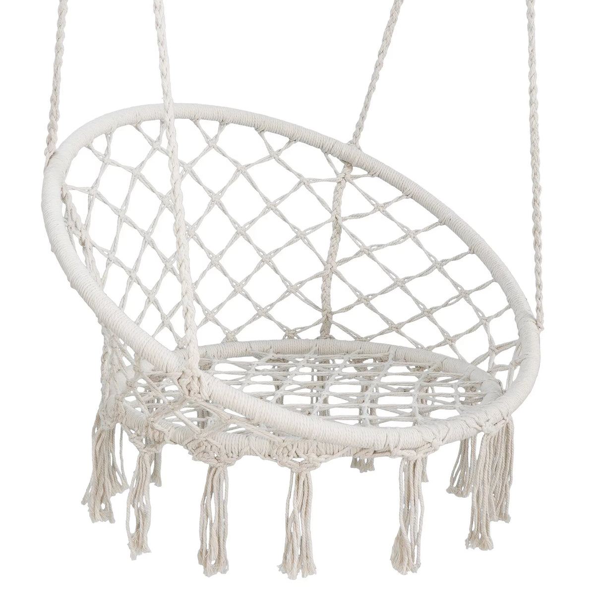 Beige Cotton Rope Hammock Chair A8971