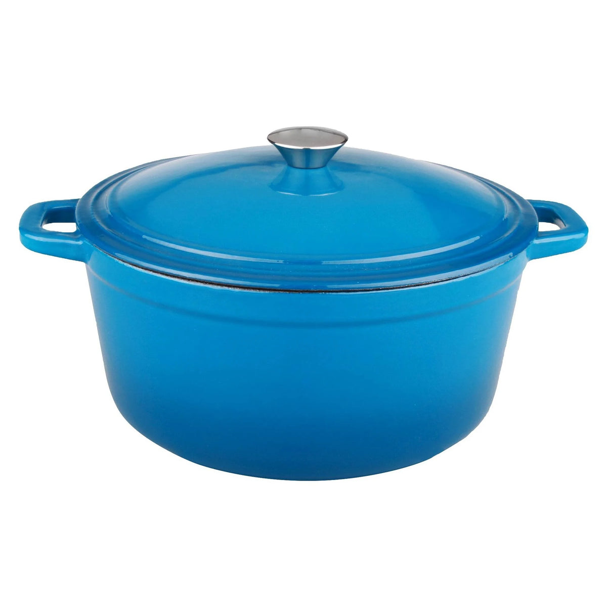 5 qt Blue Cast Iron Oval Covered Casserole Q80593