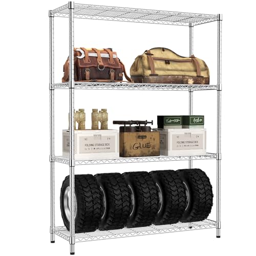 4 Tier Adjustable Heavy Duty Metal Wire Shelving Unit C124