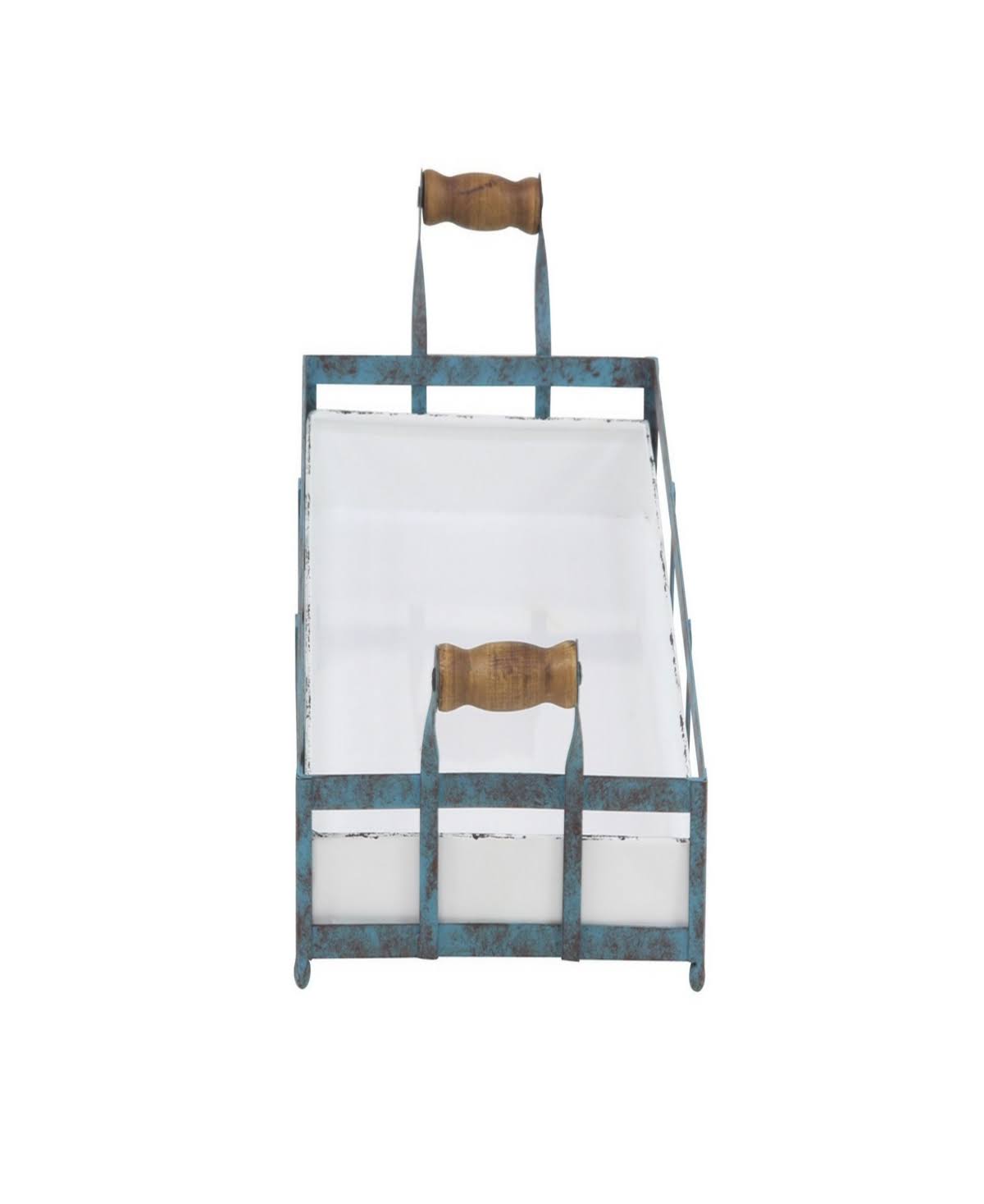 Set of 2 Blue Metal Farmhouse Tray Q45051