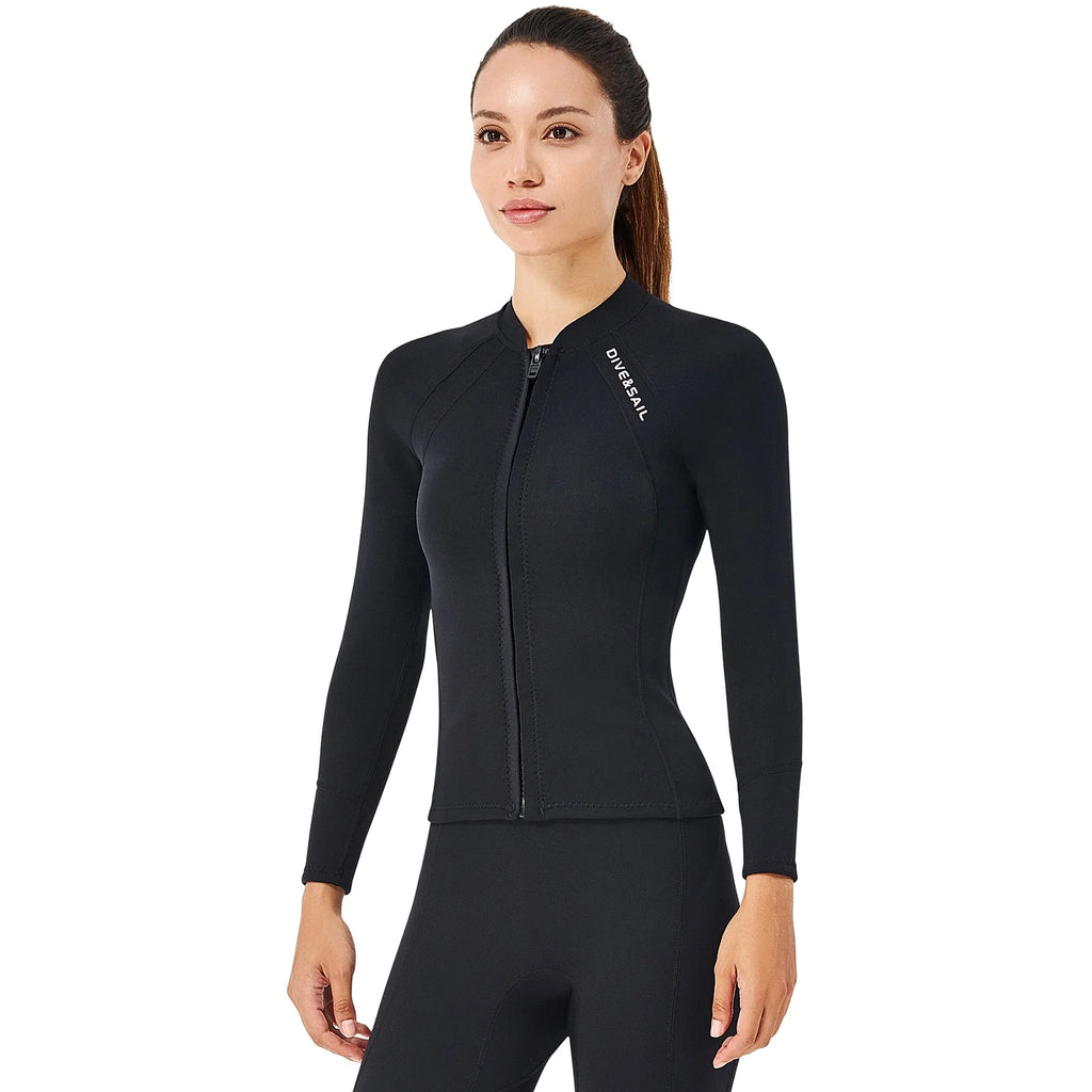 Front Zipper Wetsuit Jacket 2mm Neoprene Long Sleeves A595