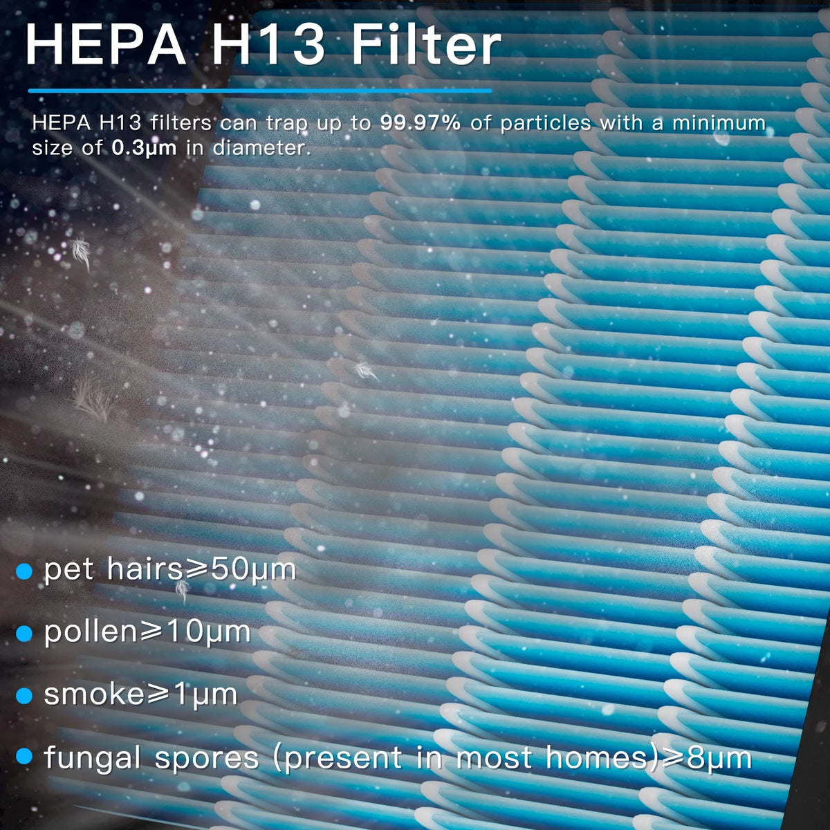 Large Room Air Purifier with PM2.5 Monitoring and Hepa H13 Filter P1164