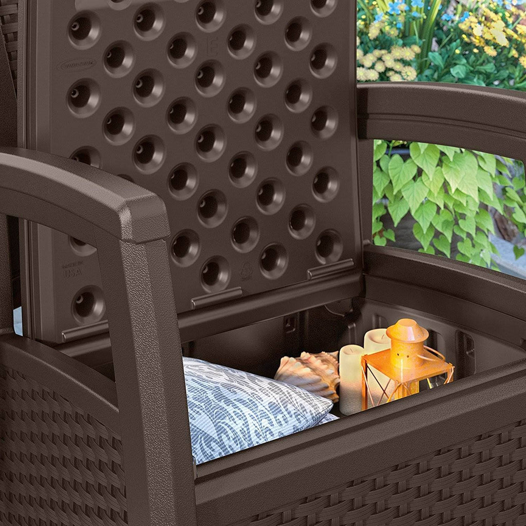 Resin Wicker Club Chair with Storage 2 Pack O558613