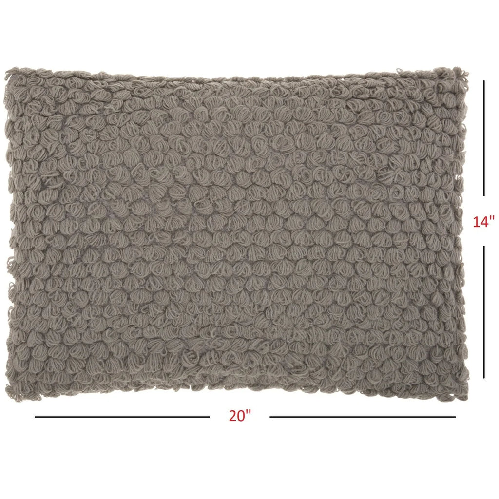 Grey Knotted Detail Lumbar Pillow H657970