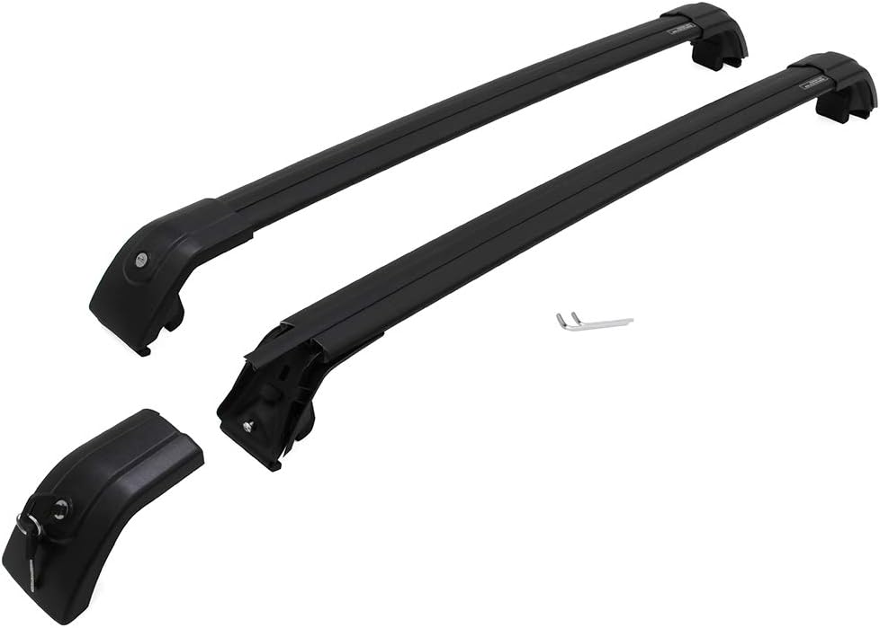 Roof Rack Side Rails Black Cross Bars Adjustable Lockable E27125