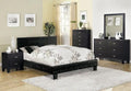 Contemporary Black Solid Wood Full Bedroom Set 6pcs Y4127
