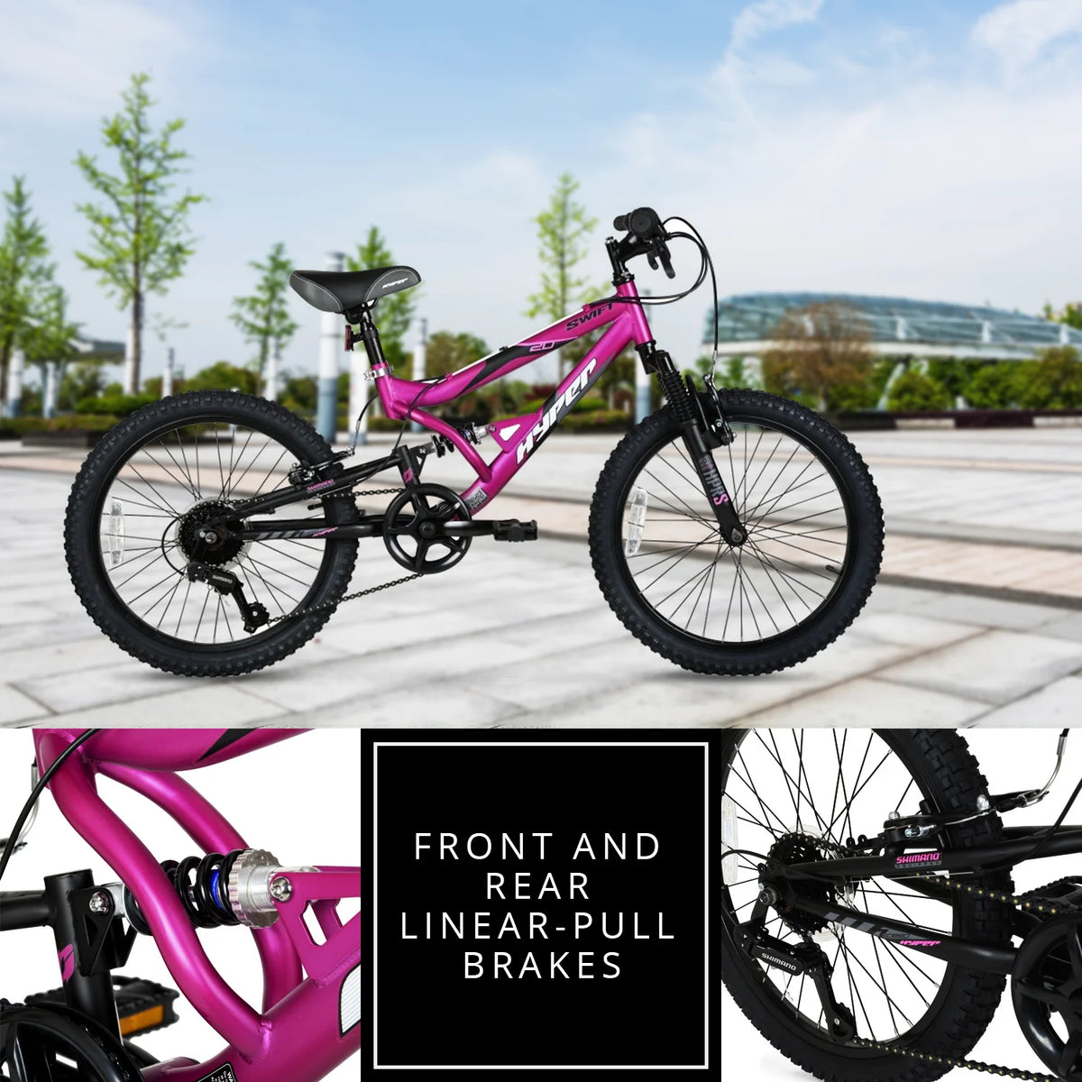20 Girl's Mountain Bike for Kids, Magenta B8108