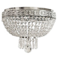 Round Crystal Ceiling Flush Mount with Chrome Finish, 2 Lights T599