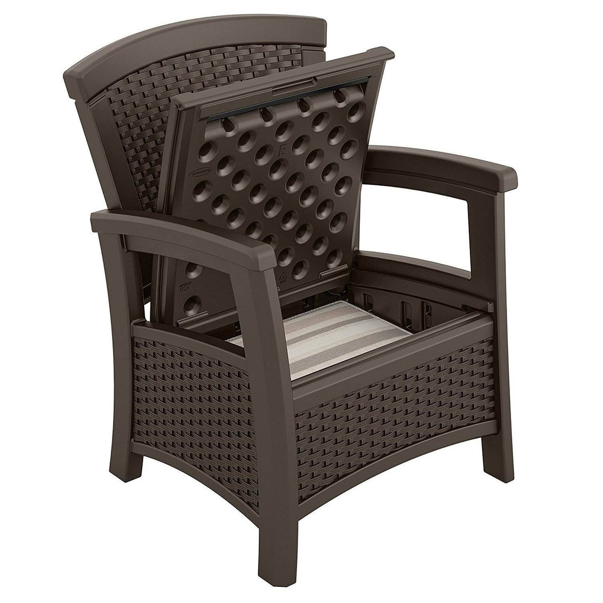 Resin Wicker Club Chair with Storage 2 Pack O558613