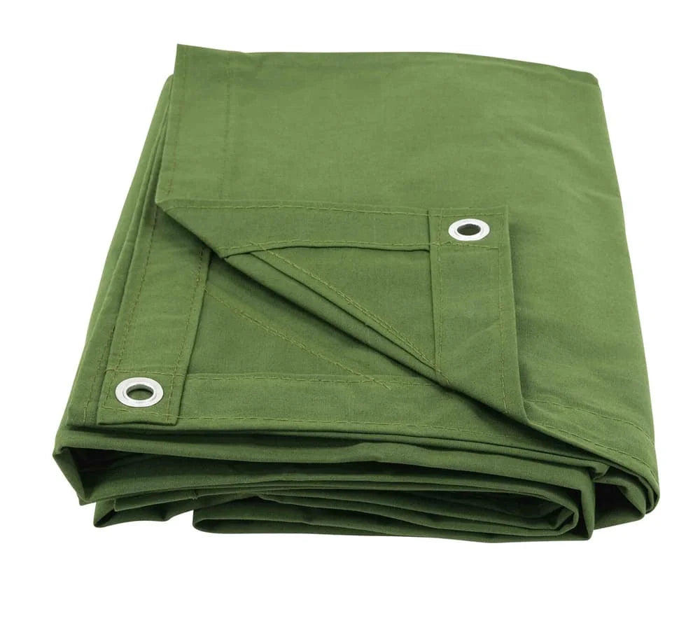 6' x 8' Green Canvas Tarp 12oz Water Resistant C2073