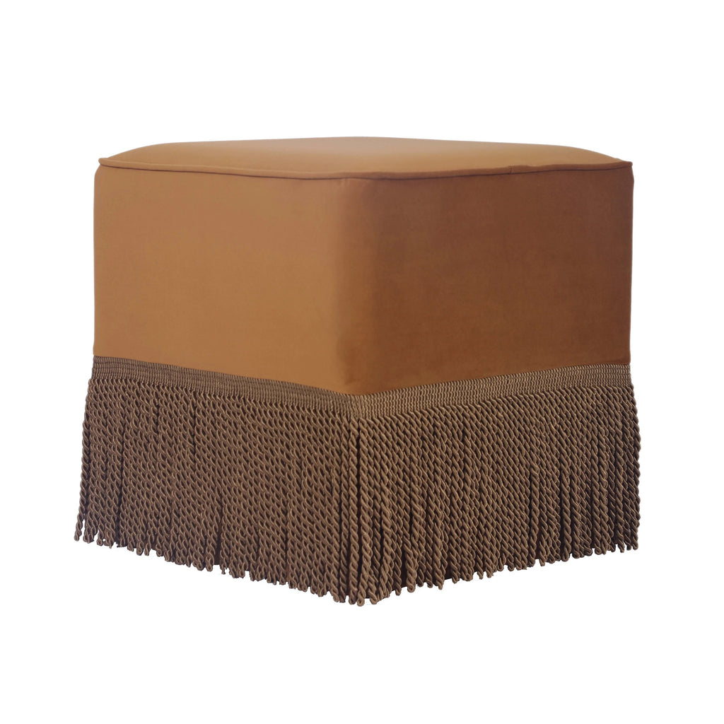 Yellow Velvet Ottoman D29264